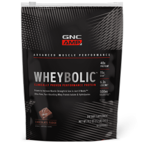 GNC AMP Wheybolic‚Ñ¢ Protein Powder, Chocolate Fudge, 1.2 lbs, 40g Whey Protein