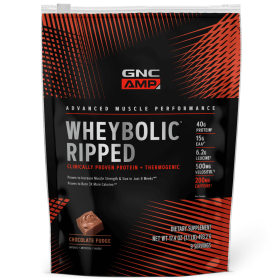 GNC AMP Wheybolic‚Ñ¢ Ripped Protein Powder, Chocolate Fudge, 1.1 lbs, 40g Whey Protein