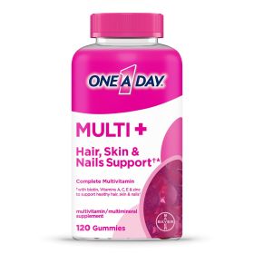 One A Day MULTI+ Hair;  Skin & Nails Support Gummy Multivitamin;  120 Count