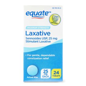 Equate Maximum Strength Laxative Tablets for Constipation Relief;  24 Count