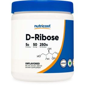 Nutricost Pure D-Ribose Powder (250 Grams) - Non-GMO Supplement