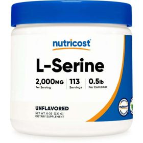 Nutricost L-Serine Powder, 113 Servings (.5LB) - 2,000 mg Per Serving - Health Supplement