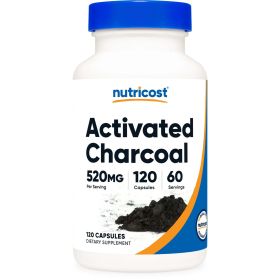 Nutricost Activated Charcoal 520mg, 120 Capsules - Non-GMO & Gluten Free Supplement