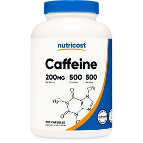 Nutricost Caffeine 500 Capsules, 200mg Per Capsule - Gluten Free & Non-GMO Supplement