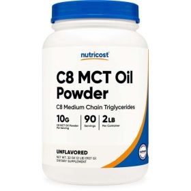 Nutricost C8 MCT Oil Powder 2LBS (32oz) Metabolize Supplement
