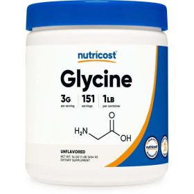 Nutricost Glycine Powder 1lb - Non-GMO, Gluten Free Amino Acid Supplement