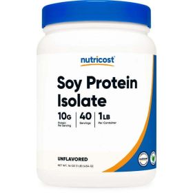 Nutricost Soy Protein Powder, 1 lb Unflavored - Vegetarian, Non-GMO & Gluten Free
