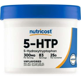 Nutricost 5-HTP Powder Mix 25 Grams (300mg Per Serving) - Non-GMO Supplement