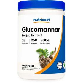 Nutricost Glucomannan Powder 500 Grams - Gluten Free & Non-GMO Supplement