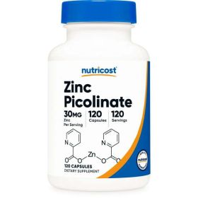 Nutricost Zinc Picolinate 30mg, 120 Capsules - Gluten Free & Non-GMO Supplement