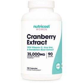 Nutricost Cranberry Extract for Women (35,000mg Equivalent) 180 Capsules, Supplement