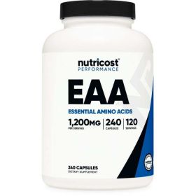 Nutricost EAA Capsules 1200mg, 120 Servings, 240 Capsules - Essential Amino Acids - Non-GMO, Gluten Free & Vegan
