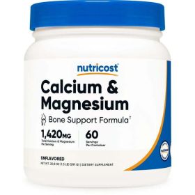 Nutricost Calcium Magnesium Citrate Powder 60 Servings - Bone Support Supplement