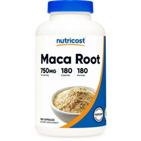 Nutricost Maca Root 750mg, 180 Capsules, 180 Servings - Vegetarian Supplement