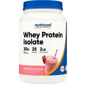 Nutricost Whey Protein Isolate Powder (Strawberry Milkshake) 2LBS