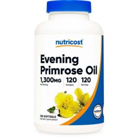 Nutricost Evening Primrose Oil Supplement 1,300mg, 120 Softgels, 120 Servings