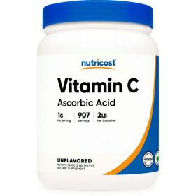 Nutricost Vitamin C (Ascorbic Acid) Powder 2 LBS - Gluten Free and Non-GMO Supplement