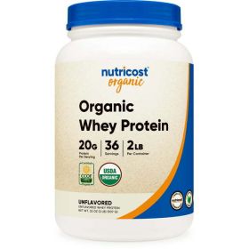 Nutricost Organic Whey Protein Powder (Unflavored) 2LB - Gluten Free Supplement