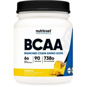Nutricost BCAA Powder- 2:1:1 (Pineapple) 90 Servings - Non-GMO Amino Acid
