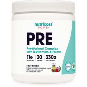 Nutricost Pre-Workout Supplement Powder for Women, Fruit Punch, 30 Servings