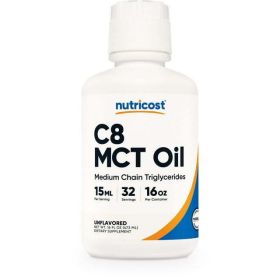 Nutricost C8 MCT Oil 16oz - Keto, Paleo, Non-GMO Supplement