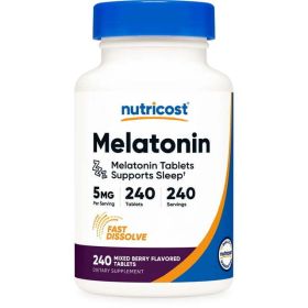 Nutricost Melatonin 5mg, 240 Fast Dissolve Tablets - Non-GMO, Gluten Free Supplement