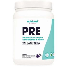 Nutricost Preworkout For Women Grape (60 SERV) - Non-GMO, Gluten Free, Supplement