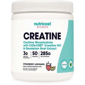 Nutricost Creatine Monohydrate Powder for Women Strawberry Lemonade, 50 Servings, Supplement