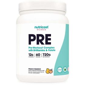 Nutricost Pre-Workout For Women (Peach Mango)- 60 Servings, Supplement