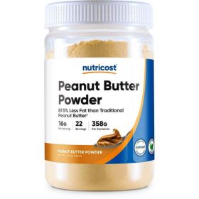 Nutricost Peanut Butter Powder - No Sugar Added (12.6 oz) - Non-GMO Supplement