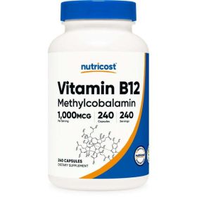 Nutricost Vitamin B12 (Methylcobalamin) 1000mcg, 240 Capsules - Non-GMO, Gluten Free