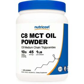 Nutricost C8 MCT Oil Powder 1LB (16oz) - 95% C8 MCT Oil Powder Supplement