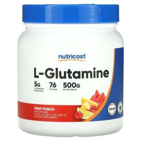 Nutricost L-Glutamine Powder 500 Grams (Fruit Punch) - Amino Acid, Non-GMO