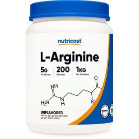 Nutricost L-Arginine Powder 1KG - 5g Per Serving, Non-GMO and Gluten Free Supplement