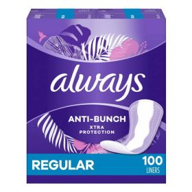 Always Anti-Bunch Xtra Protection Daily Liners Regular Unscented;  100 Ct