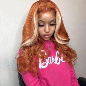 Ginger Body Wave Lace Front Wig 613 Blonde Colored (Option: 13x4 Headgear-12 Inch 150 Density)
