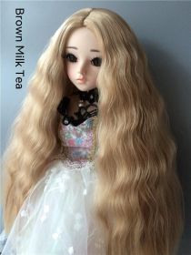 Small Cloth Salon Doll Wigs (Option: Milk tea brown-8 Points Big Head)