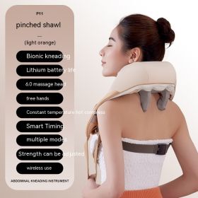 Oblique Muscle Shoulder And Neck Massager Clip Kneading Electric (Option: Light Orange-USB)