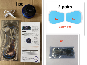 Mini Massage Pad Smart LCD Display Electrotherapy Massager Cervical Spine Waist Back Butterfly Instrument Pocket (Option: Set1-Combination set)
