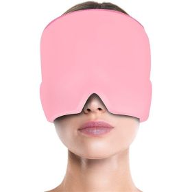 Gel Cold Headache Ice Cap Migraine Relief Cap Stress Relax Pain Head Hot Cold Therapy Cold Pack Eye Mask Ice Hat Massage Tool (Color: Pink-Double, Ships From: China)