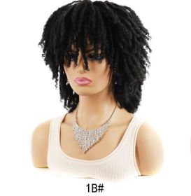 African Wigs With Small Curly Hair Headgear Non-multicolor 6-inch (Option: Black 1B)