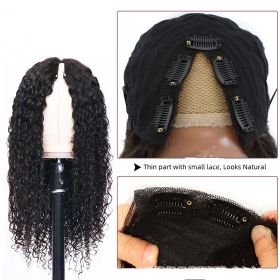 V-shaped Human Hair Curly Headband (Option: 180density-22inch)