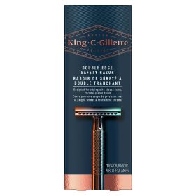 King C. Gillette Men's Double Edge Safety Razor with 5 Double Edge Refill Blades, Chrome