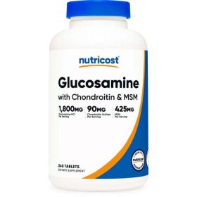 Nutricost Glucosamine 1800mg with Chondroitin & MSM, 240 Tablets, 120 Servings, Supplement