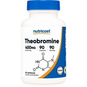 Nutricost Theobromine Capsules 400mg (90 Capsules) - Gluten-Free Supplement
