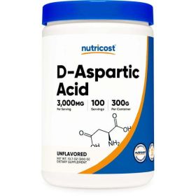 Nutricost D-Aspartic Acid (DAA) Powder 300 Grams - Health Supplement