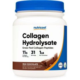 Nutricost Grass-Fed Collagen Powder 1LB (Chocolate) - Non-GMO, Gluten Free Supplement