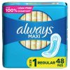 Always Maxi Daytime Pads without Wings Regular Unscented;  48 Ct Size 1