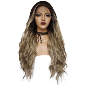 Chemical fiber front lace gradient long curly wig (Option: Picture color-26 inches)
