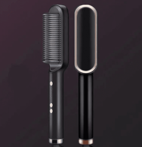 New 2 In 1 Hair Straightener Hot Comb Negative Ion Curling Tong Dual-purpose Electric Hair Brush